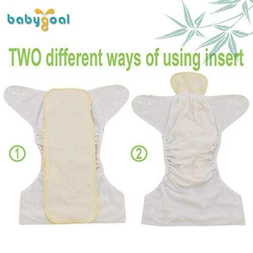 Babygoal Baby Cloth Diaper Inserts,3 Layers Rayon From Bamboo Liners, 12Pcs Reusable Inserts 12X #TOP4