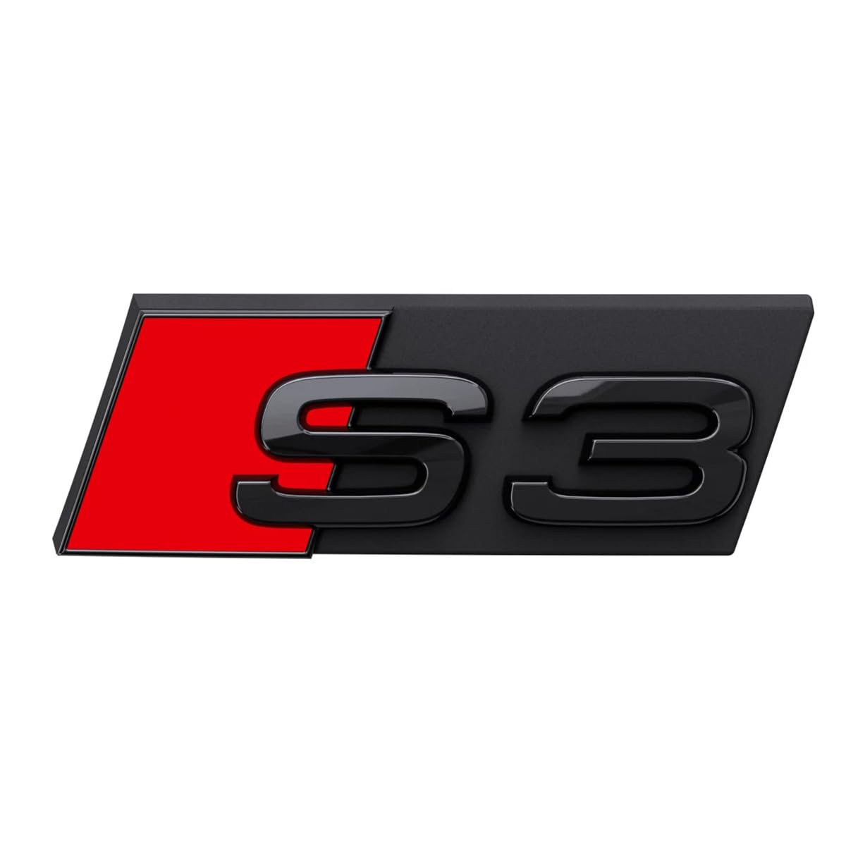 Audi 8Y0071805 Schriftzug S3 Emblem Plakette Kühlergrill Logo, schwarz/rot