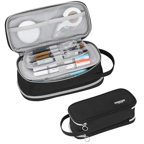 Large Pencil Case for Boys Teens Kids School Pencil Bag with Zipper Black by Tergopa - Used condition - US$12.47