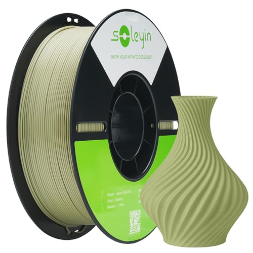SOLEYIN Filamento PLA 1,75 mm per Stampanti 3D, Filamento Ultra PLA Veloce, 1 kg (2,2 libbre), Precisione Dimensionale +/- 0,02 mm, Alta Velocità 30-300 mm/s(#Verde)