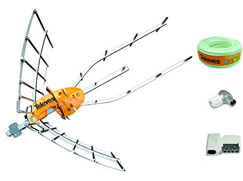 Kit Creado Pot Tecnovoz. Nueva Antena TELEVES Ellipse 148922 + Rollo de Cable 20Mt + Conectores (2ª Dividendo Digital (LTE700)) Cover