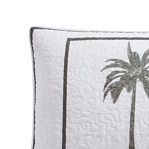 Tommy Bahama | Palm Island Collection | Sham - 100% Cotton, Soft & Breathable With Envelope Closure, Pre-Washed For Added Softness, Standard, Grey #TOP2