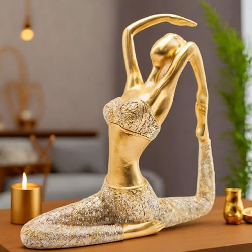 Bailarina Decorativa Enfeite Escultura Menina Elegante Luxo Objeto Decorativo Estatueta Sala Estar Q