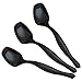 12 Pack | Disposable Plastic Serving Spoons | Heavy Duty Large Utensils | Black