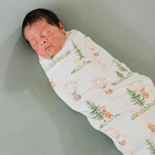Image of Copper Pearl Swaddle Blankets for Newborns | Soft Stretchy Receiving Blankets for Boys and Girls | Large 46 x 46 Inch Baby Blankets | Lightweight & Breathable Swaddles | Forest Explorer Bamboo Swaddle