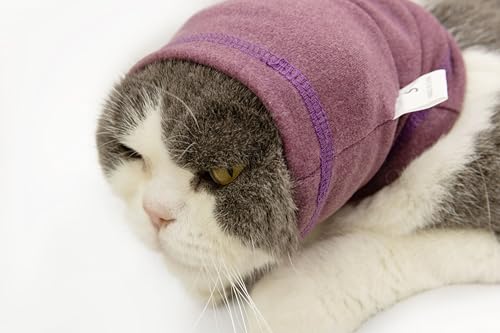 Image of Cat Snood Cover Noise Cancelling Ear Wrap Neck Cat Head Cover Ear Wrap for Baths Pail Lilac S