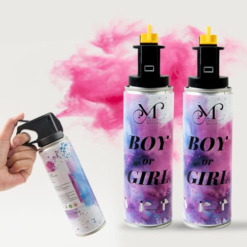 Gender Reveal Fire Extinguisher – Mixed load- 1 Blue plus 1 Pink-100% Biodegradable Baby Reveal Party Decorations, Ideal for Exciting Gender Reveal Ideas (1 Blue+ 1 Pink) by M CRIATIVO MAGNET - Used condition - Image 2