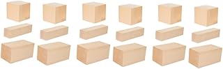 Vaguelly 3 Juegos De Bloques De Madera Para Tallar Sin Terminar Rectangulares Para Decoración Color Amarillo Claro Varios Tamaños 6 Unidades X 3