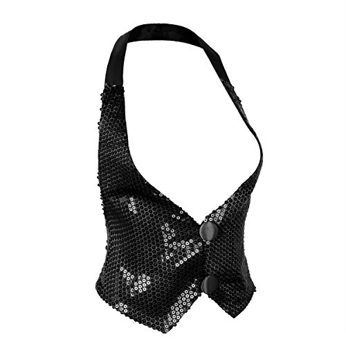 Lejafay Women's Slim Fit Sequins Vest V-Neck Shiny Party Dress Suit Halter Neck Vest Waistcoat2