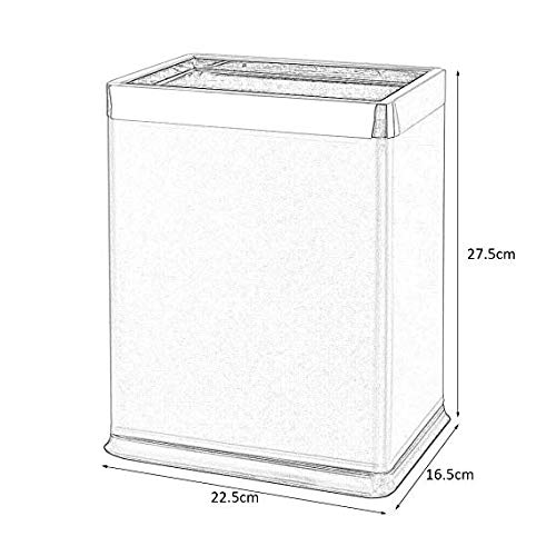 Poubelle carrée en acier inoxydable sans couvercle ouverte format D