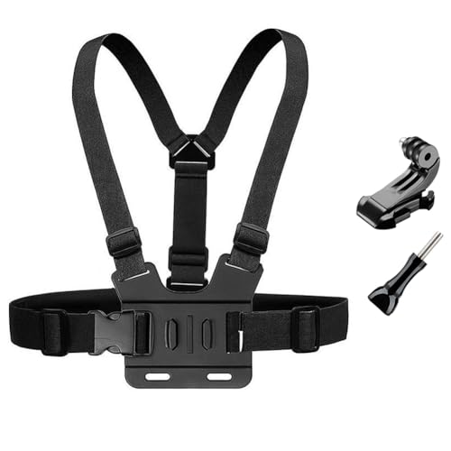 YHTSPORT Harnais de Support de Poitrine, Fixation de Poitrine pour Caméra d'action, Harnais de Poitrine Ajustable, Sangle de Poitrine pour Gopro et Autres Caméras d'action