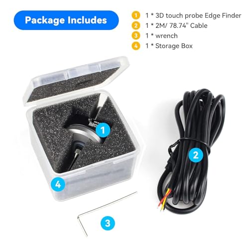 YIDOFENG CNC 3D Touch Probe Edge Finder, V5 NPN NO CNC 3D Edge Finder with Tip, XYZ Coordinate Measuring Sensor with 2M Cable Compatible with Mach3 and GRBL,for GRBL CNC Router Machine