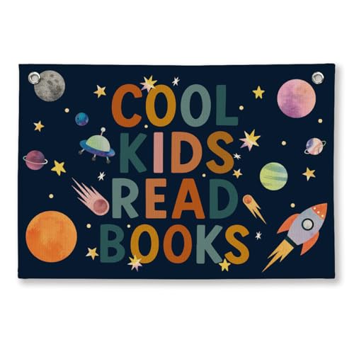 ShowDraven Kids Playroom Reading Corner Wall Decor, Classroom Wall Art Decor for Nursery Toddler Reading Room Corner Nook Classroom Library, Cool Kids Read Books 30x20 inchs