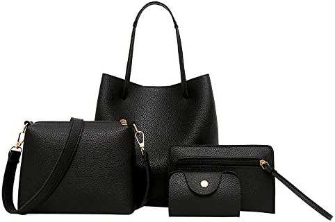 Clearance Sale, Farjing 4Pcs Women Pattern Leather Handbag+Crossbody Bag+Messenger Bag+Card Package