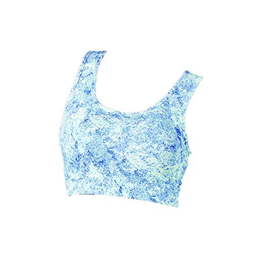 CHENJIAO Soutien-Gorge de Sport Femmes Sports Bras Femmes Beau Back Sport Sport Fitness Teinture Teinture Print Tops Élasticité Respirant Slim Top (Color : Blue, Size : M) Cover