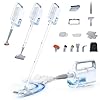LABIGO 10-in-1 Steam Mop with Detachable Handheld Steamer, 350ml Tank, 10s Heat-Up, 248°F Steam Cleaner, 3-Level Control and Swivel Head for Floors, Carpets, Tiles, BBQ grill Multi-Surface Clean White