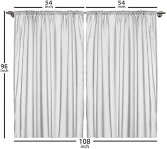 Ambesonne Abstract Curtains, Mix of White and Black Hallucinatory and Surreal Liquid Marble Graphic Art, Living Room Bedroom Window Drapes 2 Panel Set, 108" X 96", Silver Grey