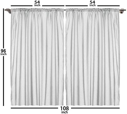 Ambesonne Abstract Curtains, Mix of White and Black Hallucinatory and Surreal Liquid Marble Graphic Art, Living Room Bedroom Window Drapes 2 Panel Set, 108" X 96", Silver Grey