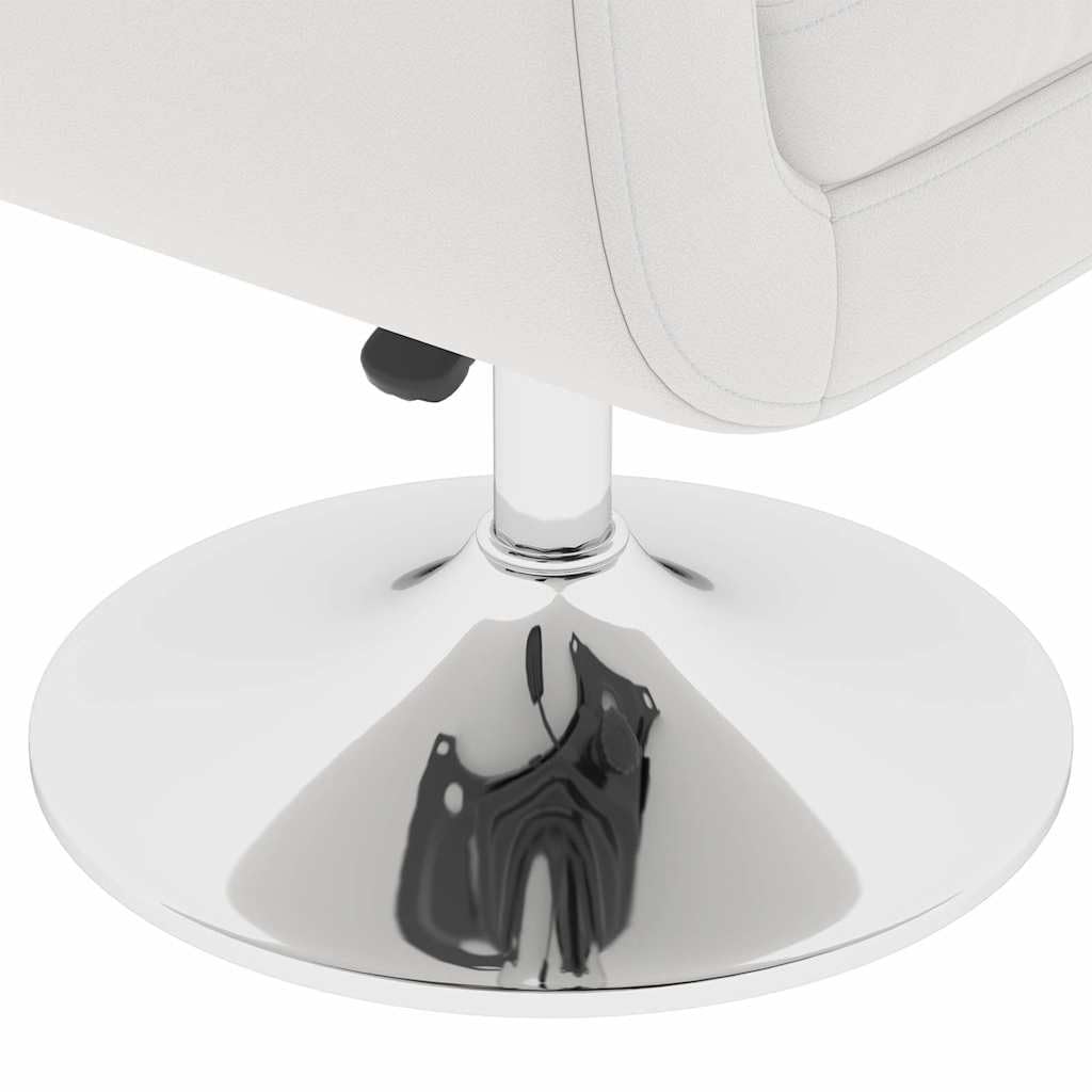 Sillón de bar moderno giratorio de piel sintética blanca, altura ajustable, base de acero cromado, para salón, dormitorio, oficina, máx. 110 kg