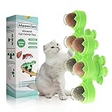 【Bolas giratorias de hierba gatera de 360 ​​°】: simplemente toque el juguete del gato del molino de viento suavemente, gira libremente, atrayendo rápidamente la atención de los gatos y déjelos girar 360 ° cuando el gato lame las bolas de hierba gatera, delicioso y divertido