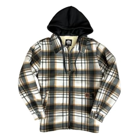 Buffalo Outdoors® Workwear Women's Sherpa Lined Hooded Fleece (US, Alpha, Medium, Regular, Regular, Camel Plaid) Cover