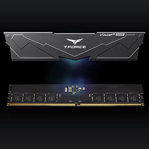 Image of TEAMGROUP T-Force Vulcan Alpha DDR5 Ram 32GB Kit (2x16GB) 6000MHz (PC5-48000) CL38 Desktop Memory Module Ram (Black) AMD Optimized Memory - FLABD532G6000HC38ADC01
