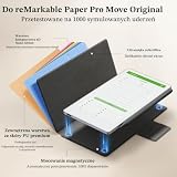 Etui na Remarkable Paper Pro Move, premium folio skórzane, składana holderka na długopis z tyłu, auto wake/sleep, wyście