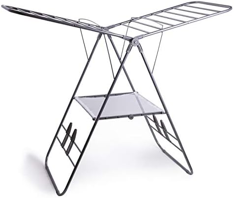 BINO Gullwing Collapsing Foldable Laundry Drying Rack, Silver
