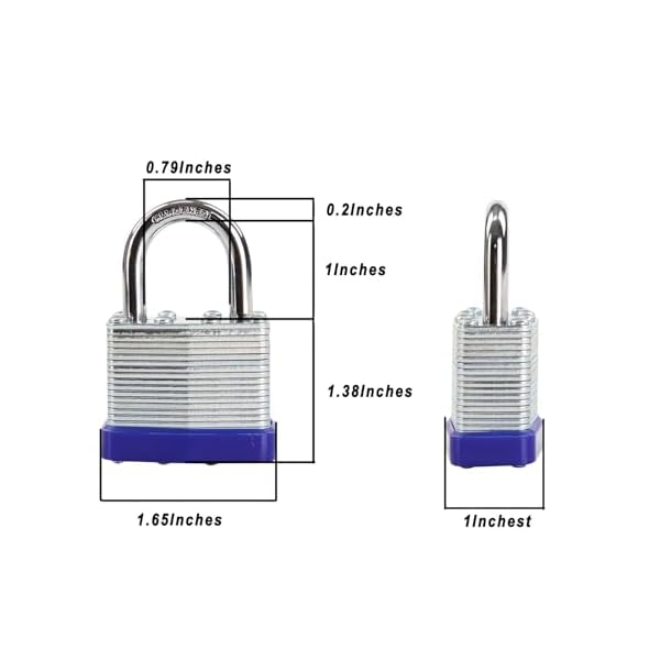SEPOX® Trinity Keyed-Alike Padlocks, Reinforced Laminated Steel Body Heavy-Duty 1-9/16" 40MM, Uncuttable Standard Shackle, Pack of 3-Pcs Locks, 6-Pcs Same Keys, for Gym Locker,Toolbox, Shed, Storage - Image 3