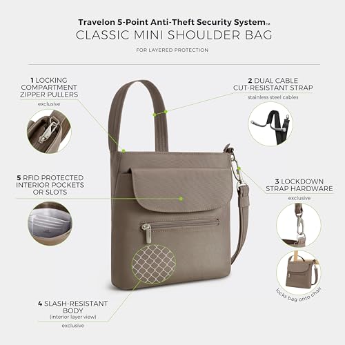 Image of Travelon Anti-Theft Classic Mini Shoulder Bag