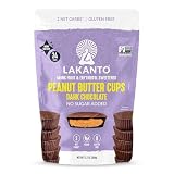 Lakanto Sugar Free Chocolate Peanut Butter Cups - Sweetened with Monk Fruit, On the Go, Gluten Free, Vegan, Keto Diet Friendly, 2g Net Carbs, Cocoa Butter, Nut Butter, Cacao (24 Cups - Pack of 1)
