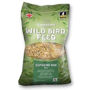 Copdock Mill Wild Bird Seed Supreme Mix 20kg – All Year-Round Bird Food – 100% Natural Ingredients Including Peanuts for Wild Birds – Suitable for All Wild Bird Species