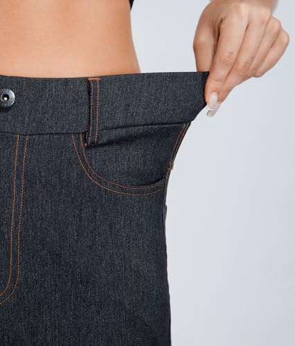 AFITNE Jeggings for Women UK, Ladies Stretchy Jean Trousers, High Waist Rise Pull On Bootcut Leg Pants Denim Leggings - 30/32 Inches - Image 6