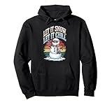 divertente pupazzo di neve invernale, let it snow cute rainbow and peace sign felpa con cappuccio