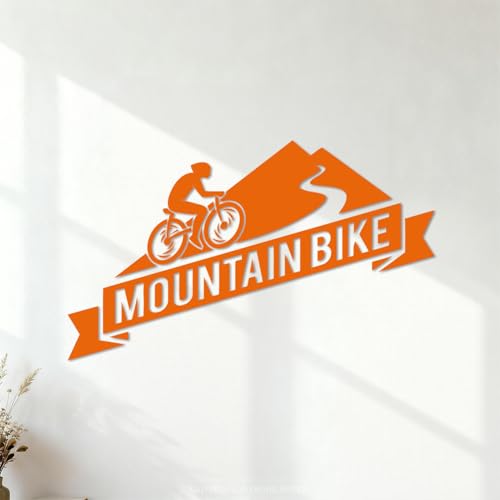 VTT, vélo de course extrême Stickers muraux 30x50cm Décoration de magasin Orange