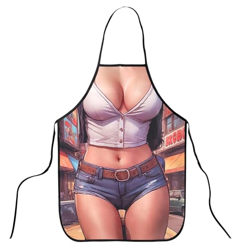 Cosysparks Kochschürze Damen Lustig,Sexy Lustig Neuheit Küche Schürze Neuheit Schürze Küche Kochen Schürzes BBQ Party Erwachsene Schürzes für Frauen Geschenk (Stil 1)
