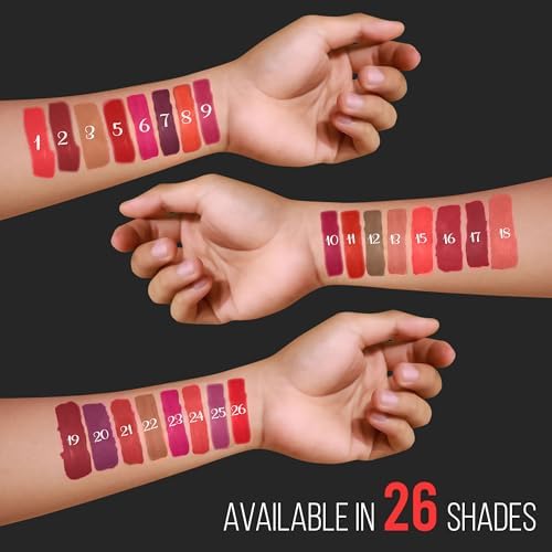 Image of Shryoan Velvety Matte Non-Transfer Lipstick I Long Lasting Stay with Non-Transfer Formula | Smudge & Water Proof (3.5 gm) (Brown)