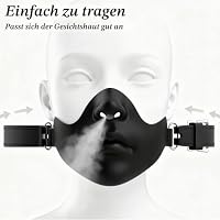 BDSM Knebel mit Zungenfixierung, verstellbarer Ball Gag Mundspreizer für Bondage Training, Silikon SM Mundknebel für Paare, Fetisch BDSM Spielzeug für Sklave & Sklavin（Schwarz/S） – Ansicht 4