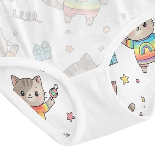 Cute Cartoon Cats Rainbow Undies for Toddler Girls, Panties for Girls, 2T–8 Years4
