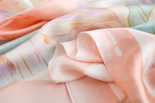 Image of Printed Poly Silken feel Scarf Stole for Women | Stylish, Soft, & Lightweight | Satin Feel Neck Scarf, Hair Scarf, Head Scarf for Women