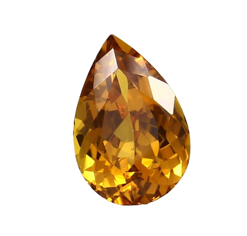 Saphir jaune de Ceylan naturel pour fabriquer un pendentif ou bague en poire 10x15mm