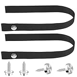 KALIONE 2 Sets Rv Door Straps, Door Strap with Snap and Screw 18 Inches Rv Sliding Door Straps Long Security Straps Door Straps Button Strap for Rv Door Boat Accessories (Black)