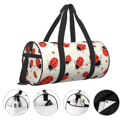 Sports Gym Bag for Women Men Travel Duffel Bag Tote Weekender Bag Carry on Overnight Bag for Travel Swimming Fitness Workout Sports Ladybugs Pattern Infinite Speckled Duffle Bag3