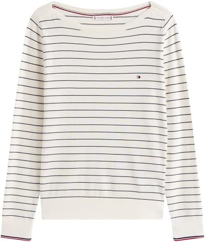 Tommy Hilfiger Damen Pullover Co Jersey Stitch Boat-Nk Sweater Strickpullover – Bild 5