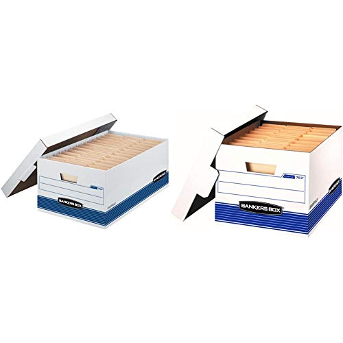 Bankers Box File Storage Boxes with Lids, Legal & Letter Size (12 + 20 Pack)