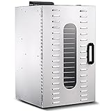 食品乾燥機 フードドライヤー 20層 タイマー機能付き ステンレス鋼製 智能温度制御 LCD 熱風循環ドライフルーツ ジャーキー 業務用 家庭用 日本語説明書付き