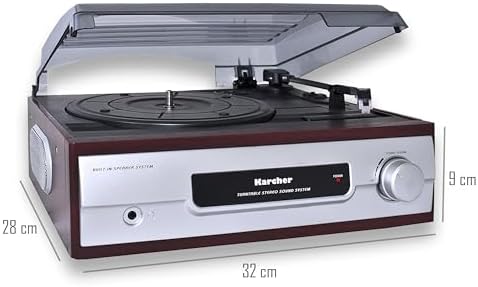 Kärcher KA8050 Gramofon z Wbudowanymi Głośnikami, Wielokolorowy, 28.8 x 31.7 x 14.3 cm