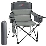 Chaise de camping surdimensionnée : La taille ouverte est de 60*96*103cm. Cette chaise de camping est suffisamment grande pour que la plupart des adultes puissent s'étirer librement pour un maximum de confort avec une hauteur d'assise de 51 cm et un accoudoir rembourré.