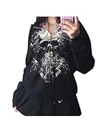 Material: Y2k zip up;Crafted from premium 95% polyester blend with 5% elastane, this fabric offers exceptional breathability, warmth, and softness. Ultra-soft and skin-friendly, it provides ultimate comfort for all-day wear Design:Gothic hoodieThis v...