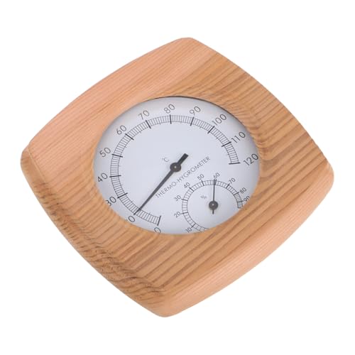 LALADEFIEE Termoigrometro per Sauna in Legno Misuratore di Temperatura e Umidità per Ambienti Interni Accessorio per Sauna con Finitura Resistente all